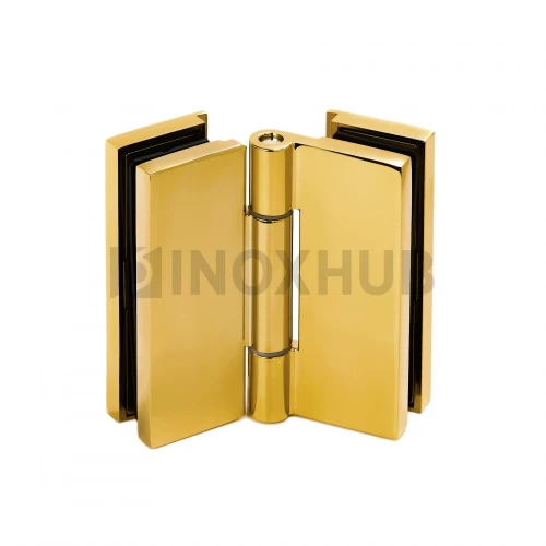 Петля (515 Gold) стекло-стекло, без реза уплотнителя, с декоративными крышками, под Золото