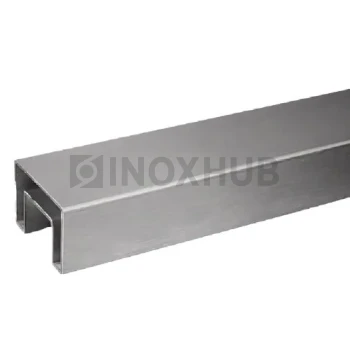 Труба с пазом 24×24 мм, профильная 60×40×1.5×6000 мм, AISI 201, ASTM A554, GRIT 320