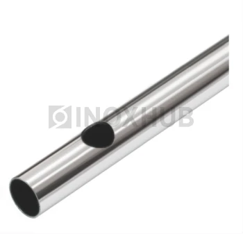Труба с перфорацией Ø16.3 шагом 110 круглая, AISI 201, A554, 25×1.2×6000, GRIT 600